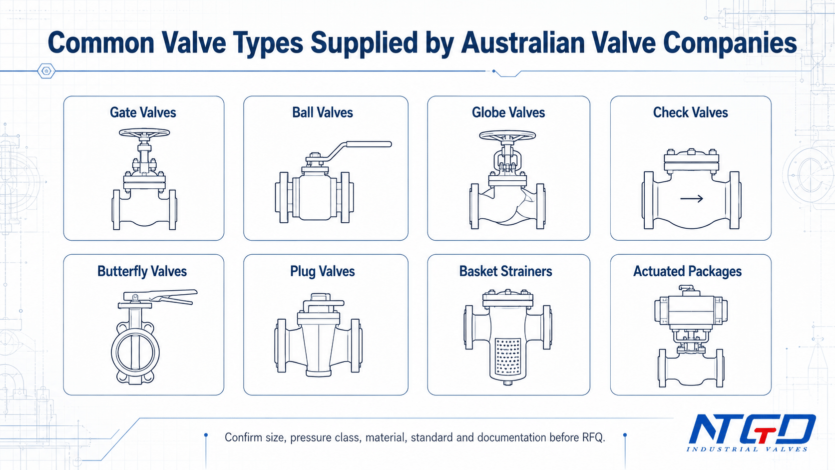 Common valve types supplied by Australian valve companies