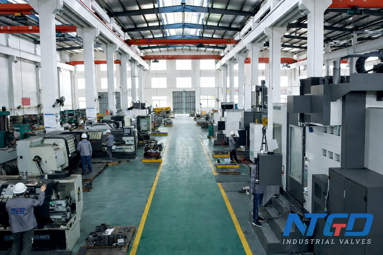 NTGD industrial valve factory workshop with machining equipment