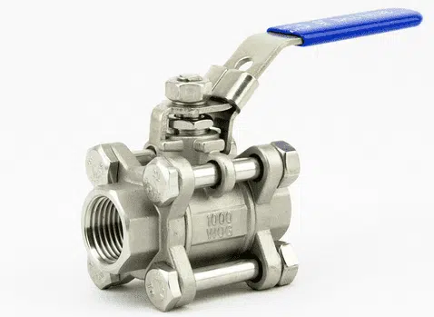 Three-piece lockable ball valve