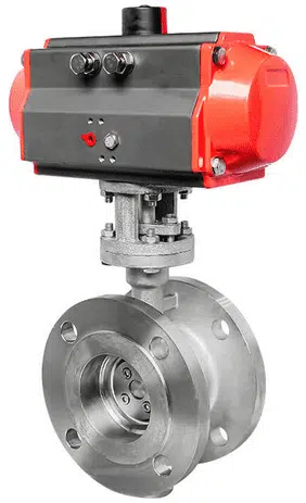 Válvula borboleta com flange dupla acionada