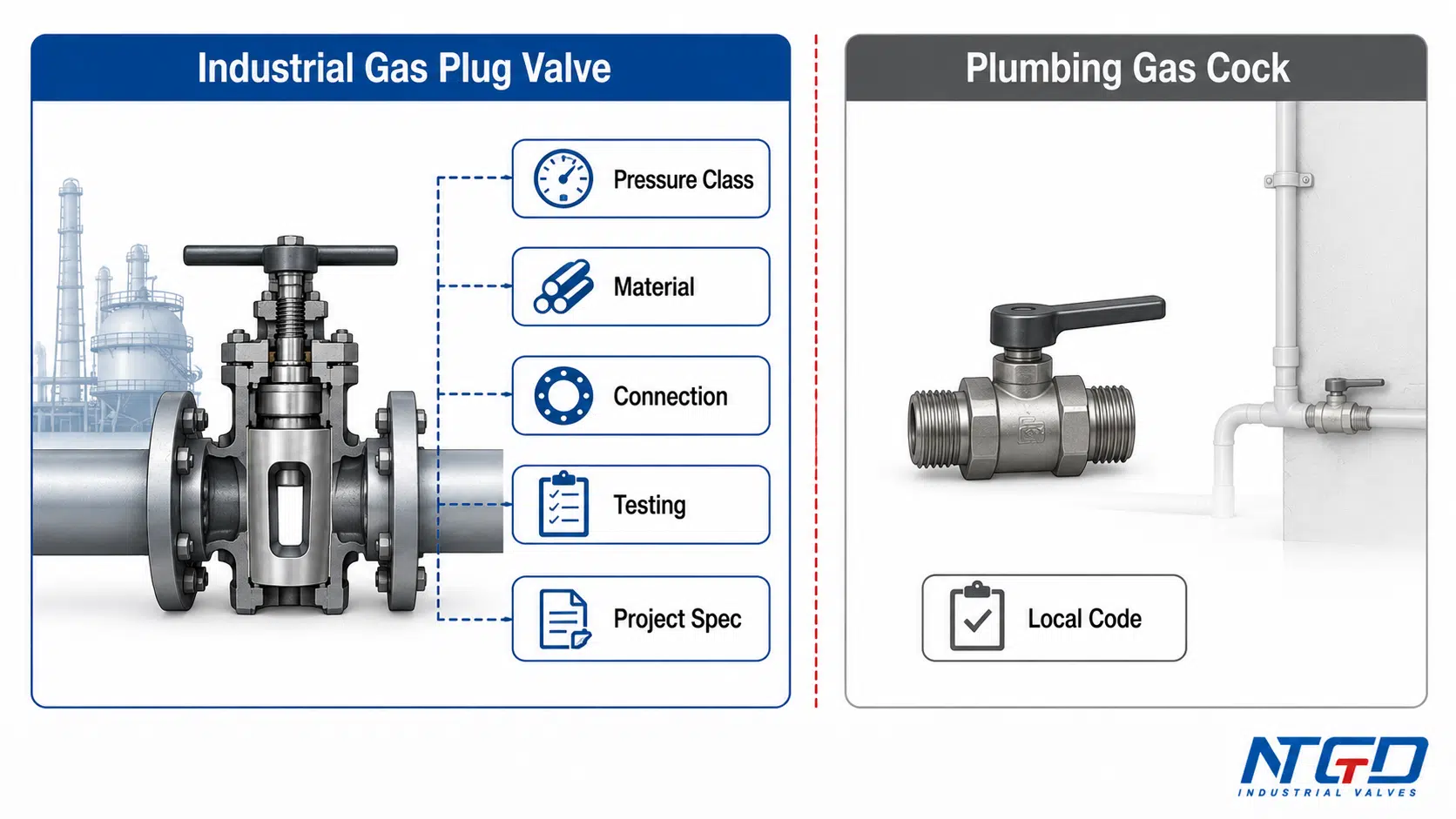 Válvula de tapón para gas industrial en comparación con los criterios de selección de las llaves de gas para instalaciones de plomería