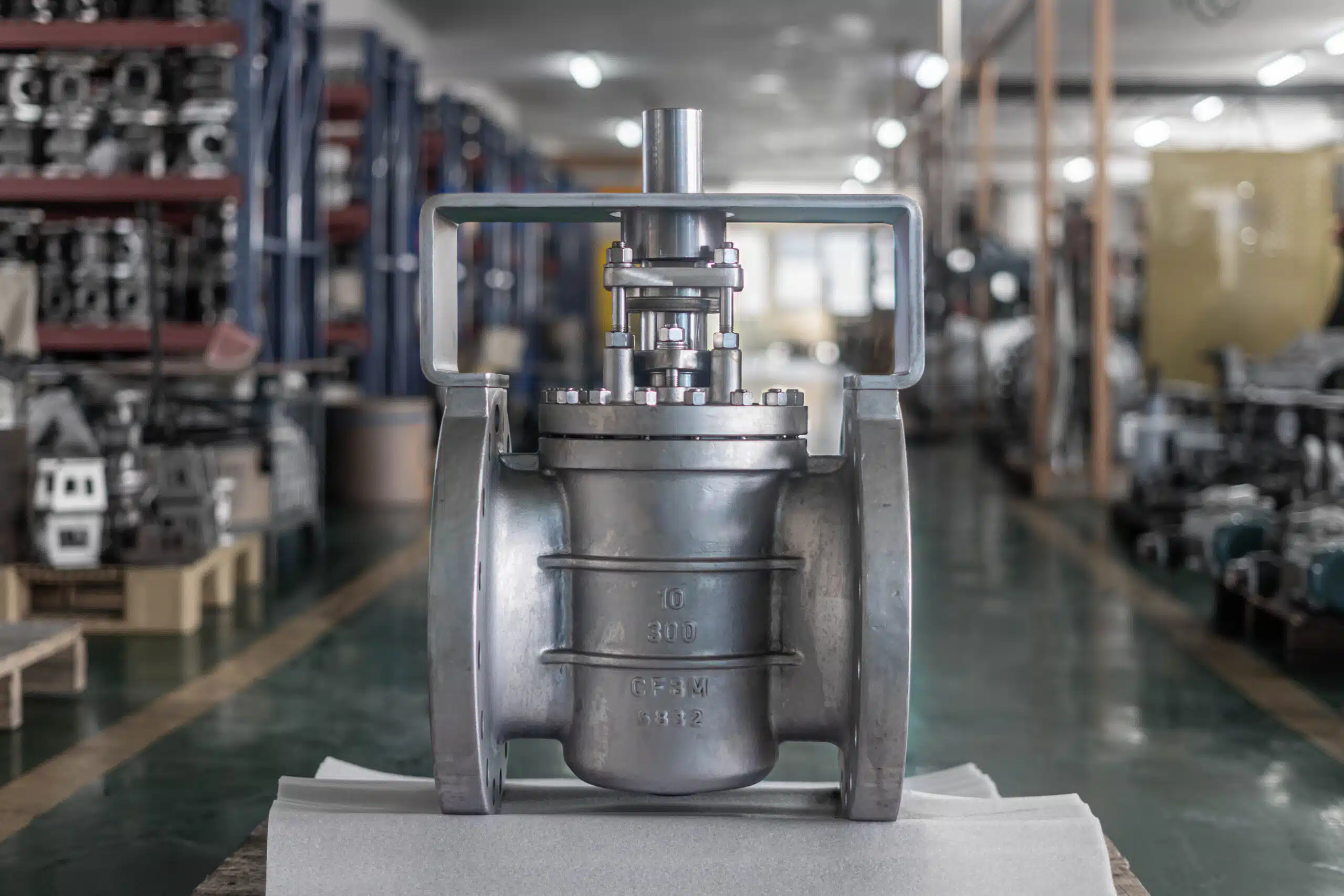 Foto del producto: válvula de manguito industrial CF3M de 10 pulgadas y 300 lb