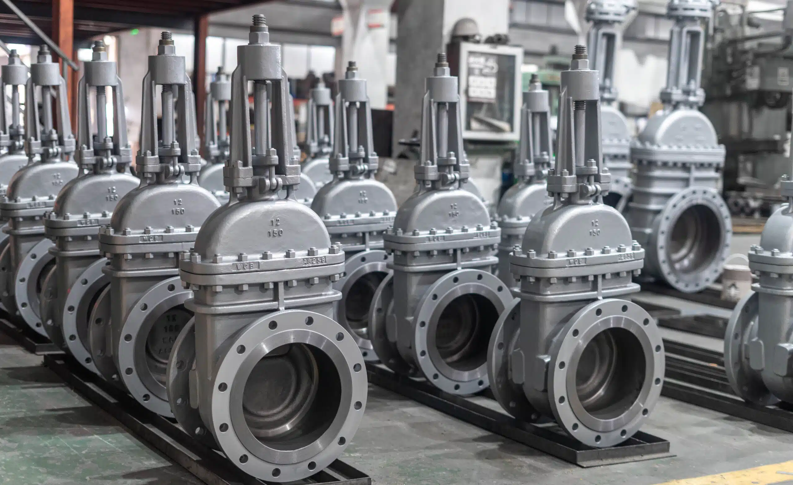 12 inch 150LB gate valves arranged in the NTGD factory
