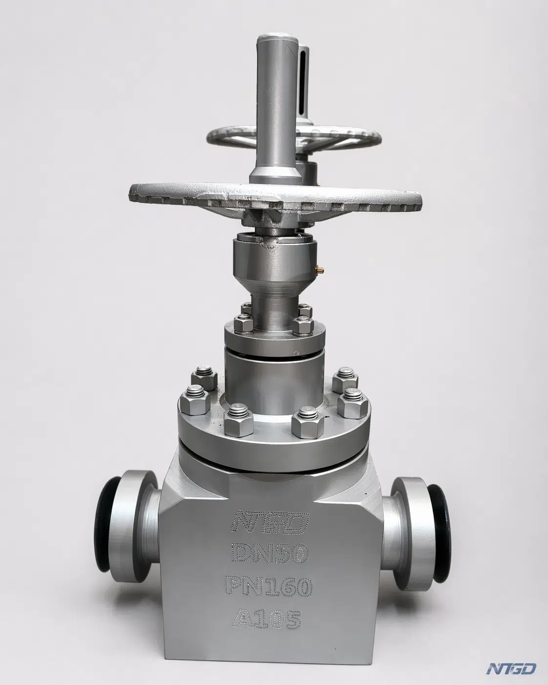Real parallel slide gate valve product photo with forged steel block body and handwheel operator