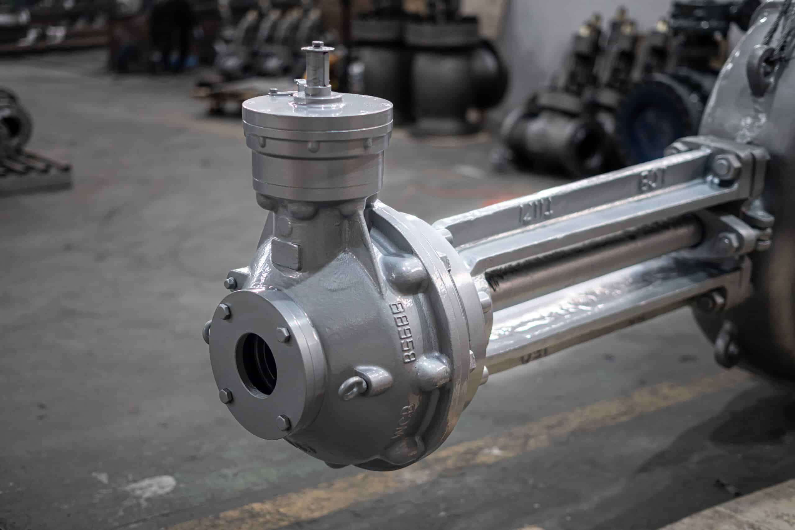 DN700 PN25 LCB manual wedge gate valve close-up in NTGD workshop