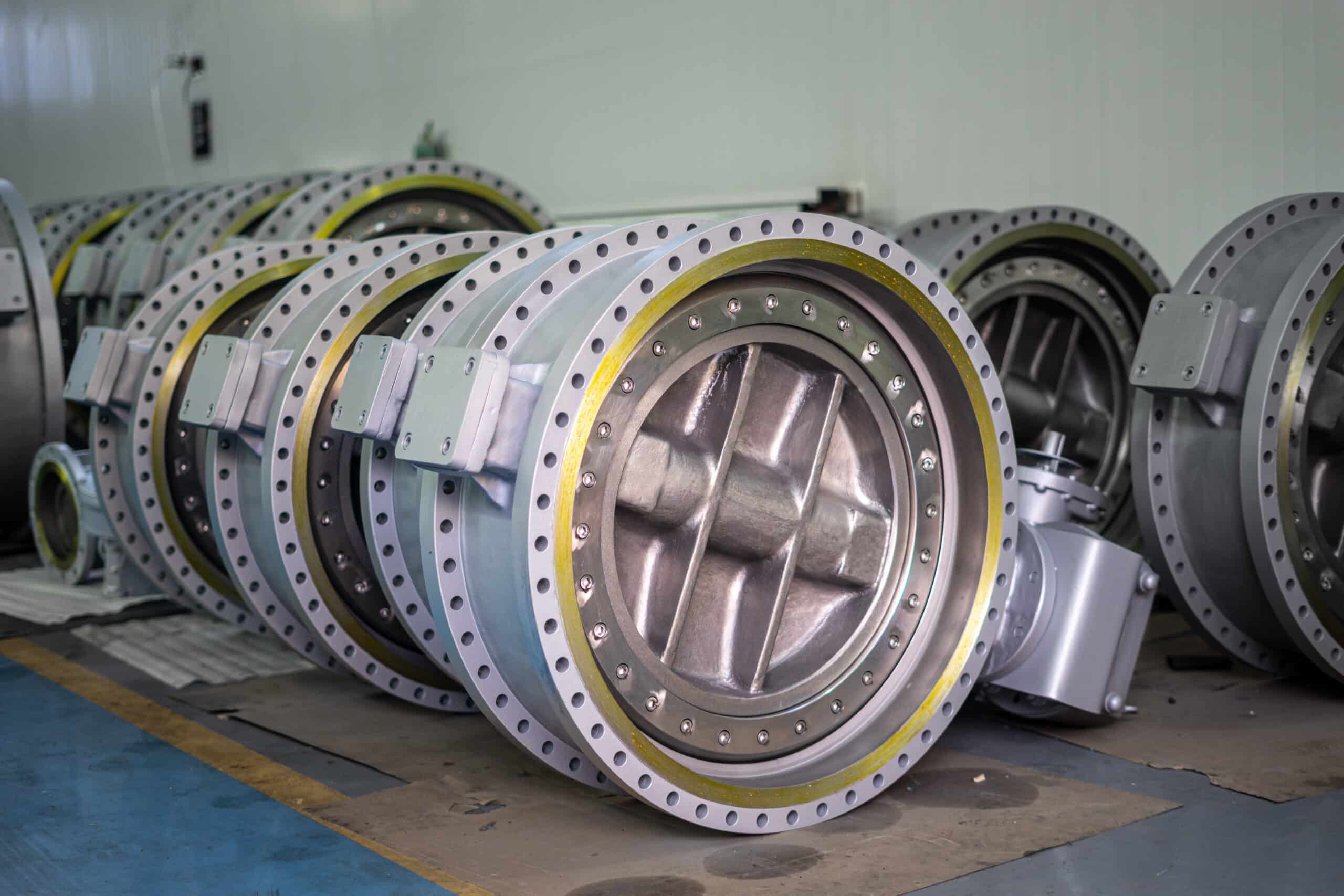 32 inch 150LB WCB flanged gear operated metal seated triple offset butterfly valve